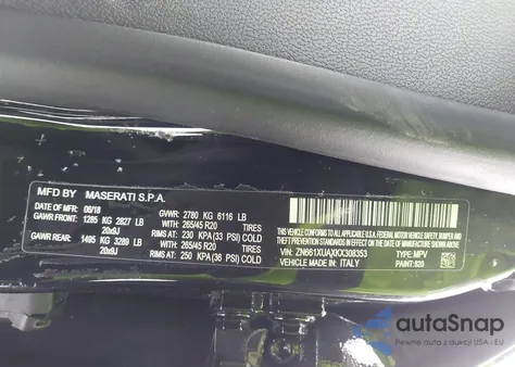 2019 Maserati Levante from USA, damaged, VIN ZN661XUAXKX308353